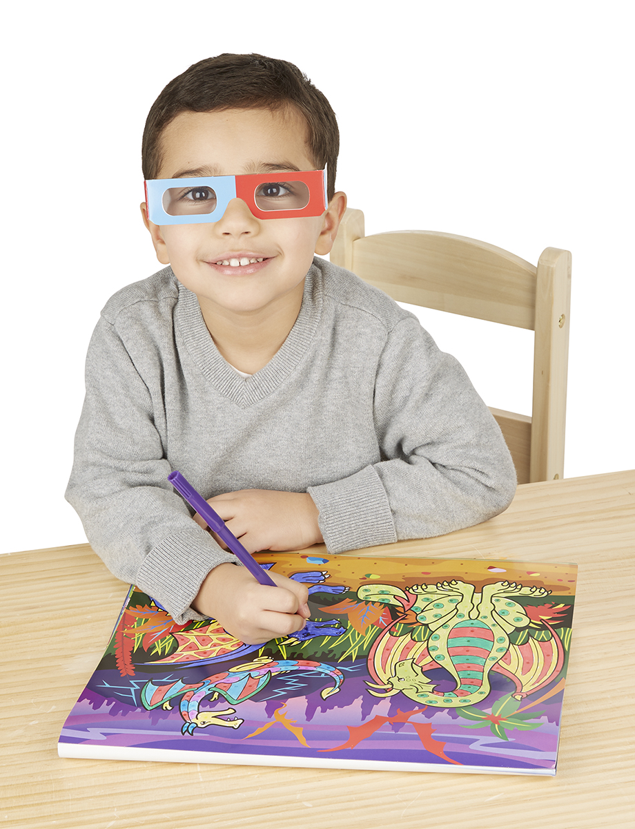 Раскраска для мальчиков с 3D очками  